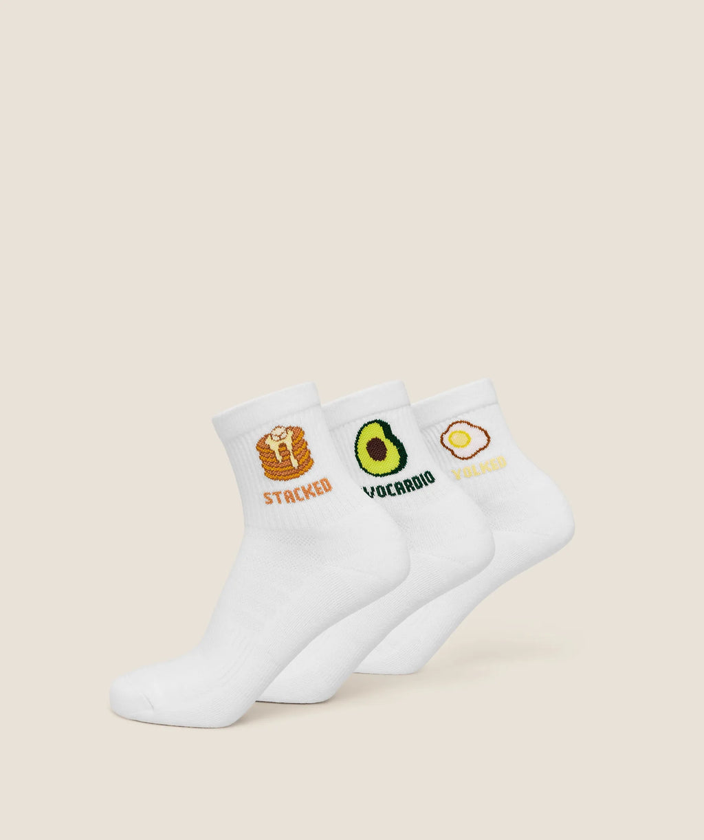 Gymshark Breakfast Midi Socks 3pk White