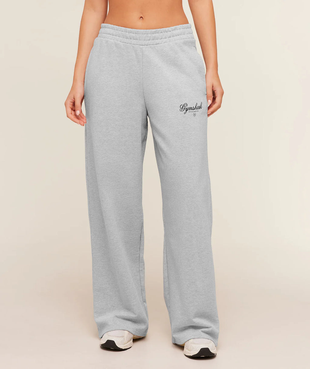 Gymshark Script Embroidery Joggers Light Grey Core Marl