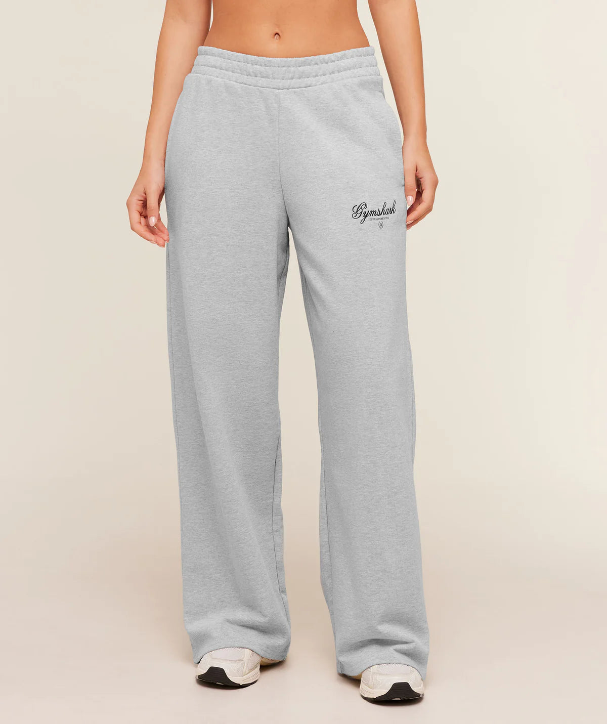 Gymshark Script Embroidery Joggers Light Grey Core Marl