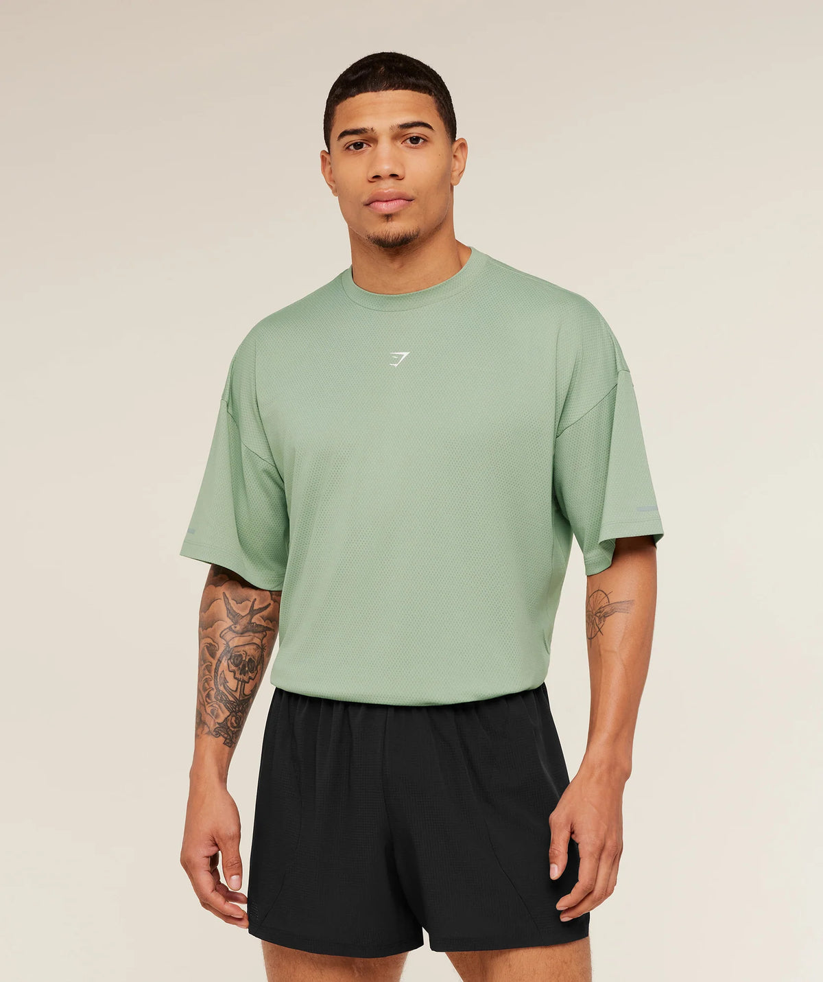 Gymshark Running Graphic T-Shirt Haze Green