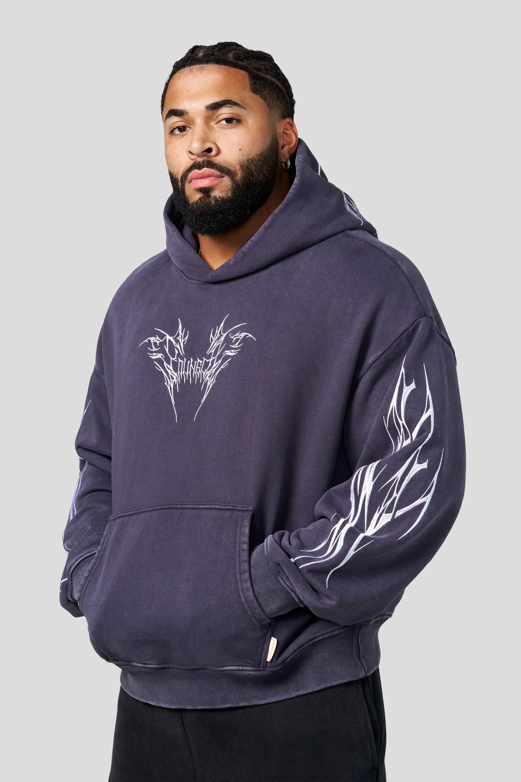 YoungLA Vengeance Pullover Hoodies Purple Wash