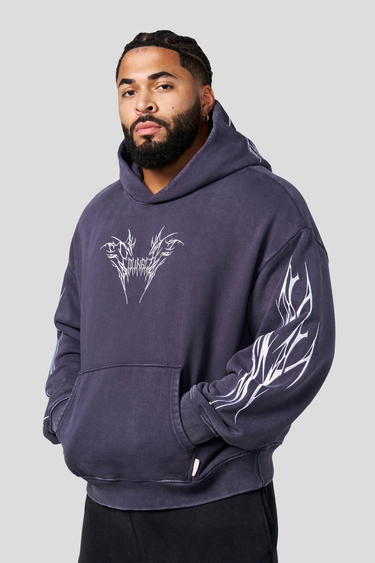 YoungLA Vengeance Pullover Hoodies Purple Wash