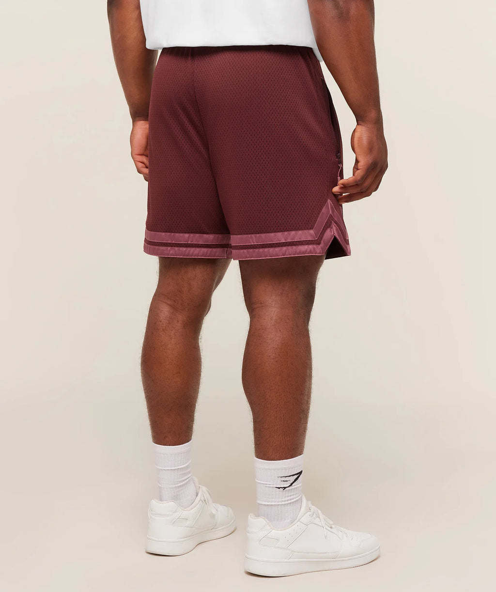 Gymshark Campus Mesh Shorts Rich Maroon/Reset Pink