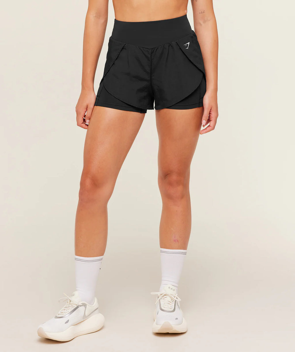 Gymshark Running 2-in-1 Shorts Black