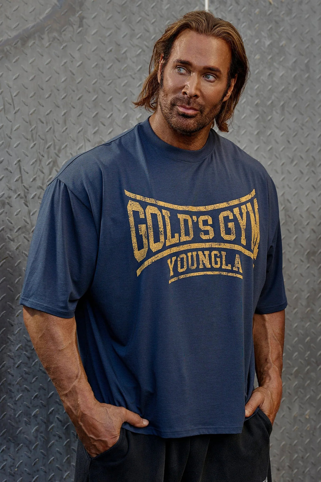 YoungLA Gold's Iron Legacy Huge Tees Navy