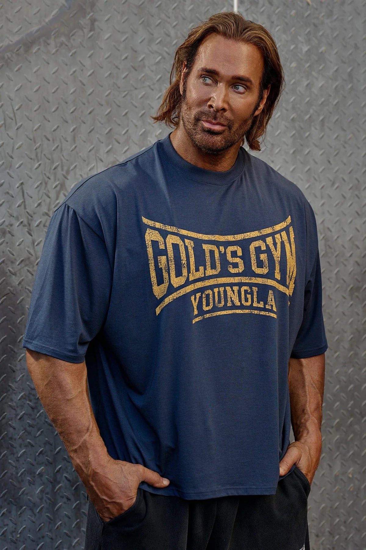 YoungLA Gold's Iron Legacy Huge Tees Navy