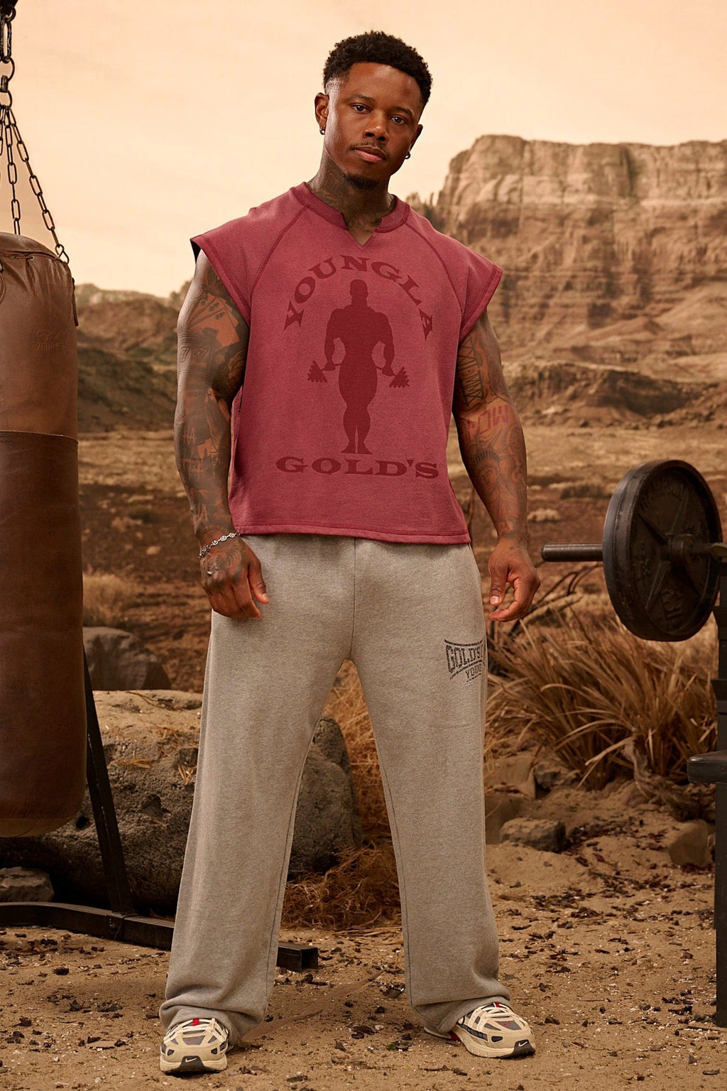 YoungLA GOLD'S IRON LEGACY SHADOW CUT-OFFS
