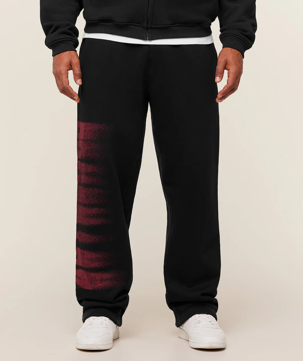 Gymshark Fade Graphic Straight Leg Pants Black/Sets Red