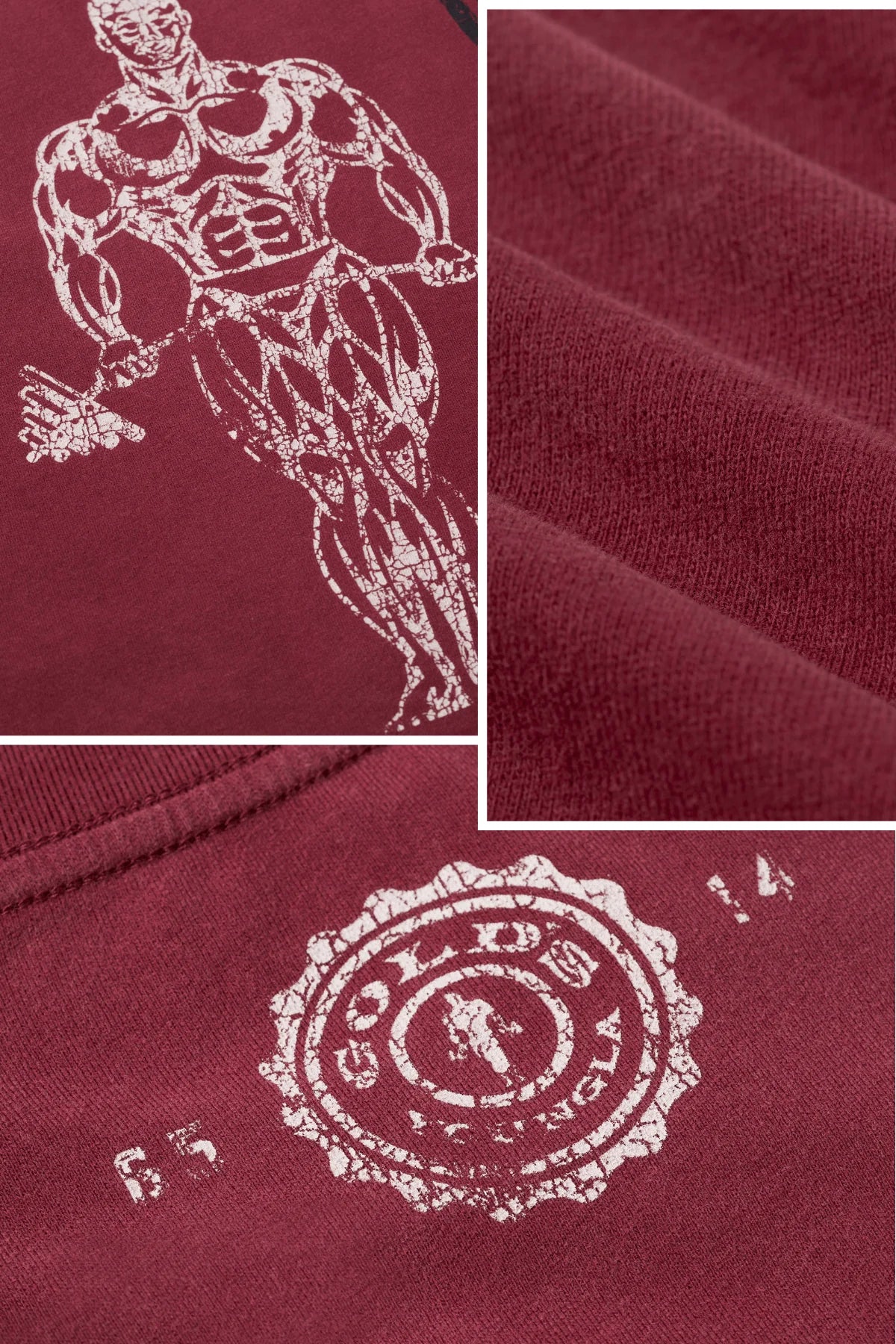 YoungLA Gold's Iron Legacy Icon Tees Burgundy