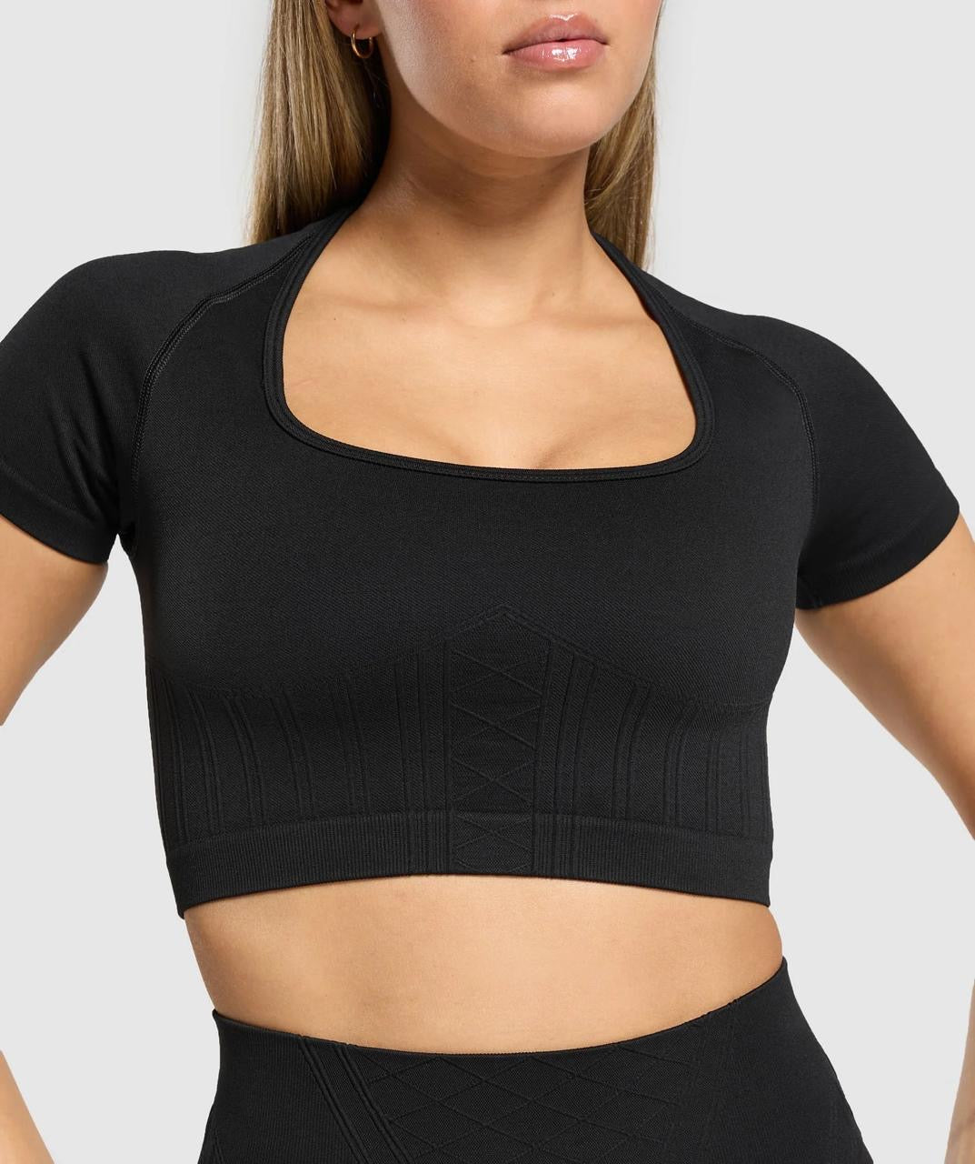 Gymshark Corset Seamless Crop Top Black