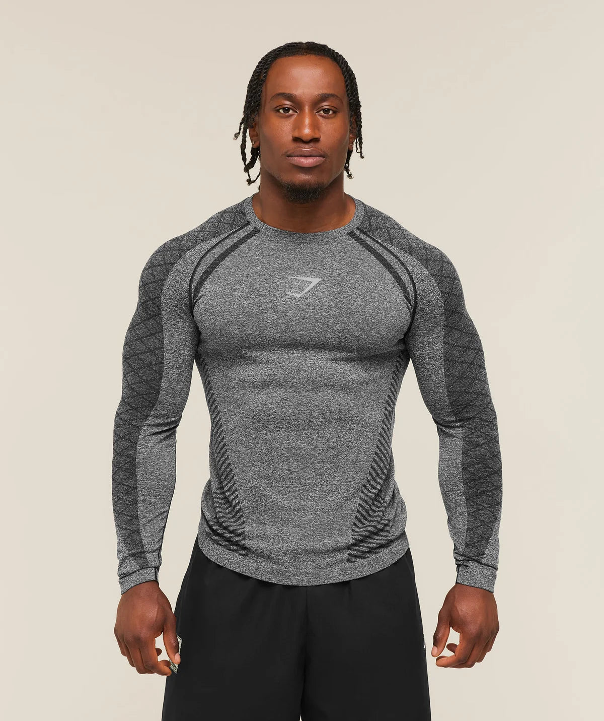 Gymshark Devant Seamless Long Sleeve T-shirt Black