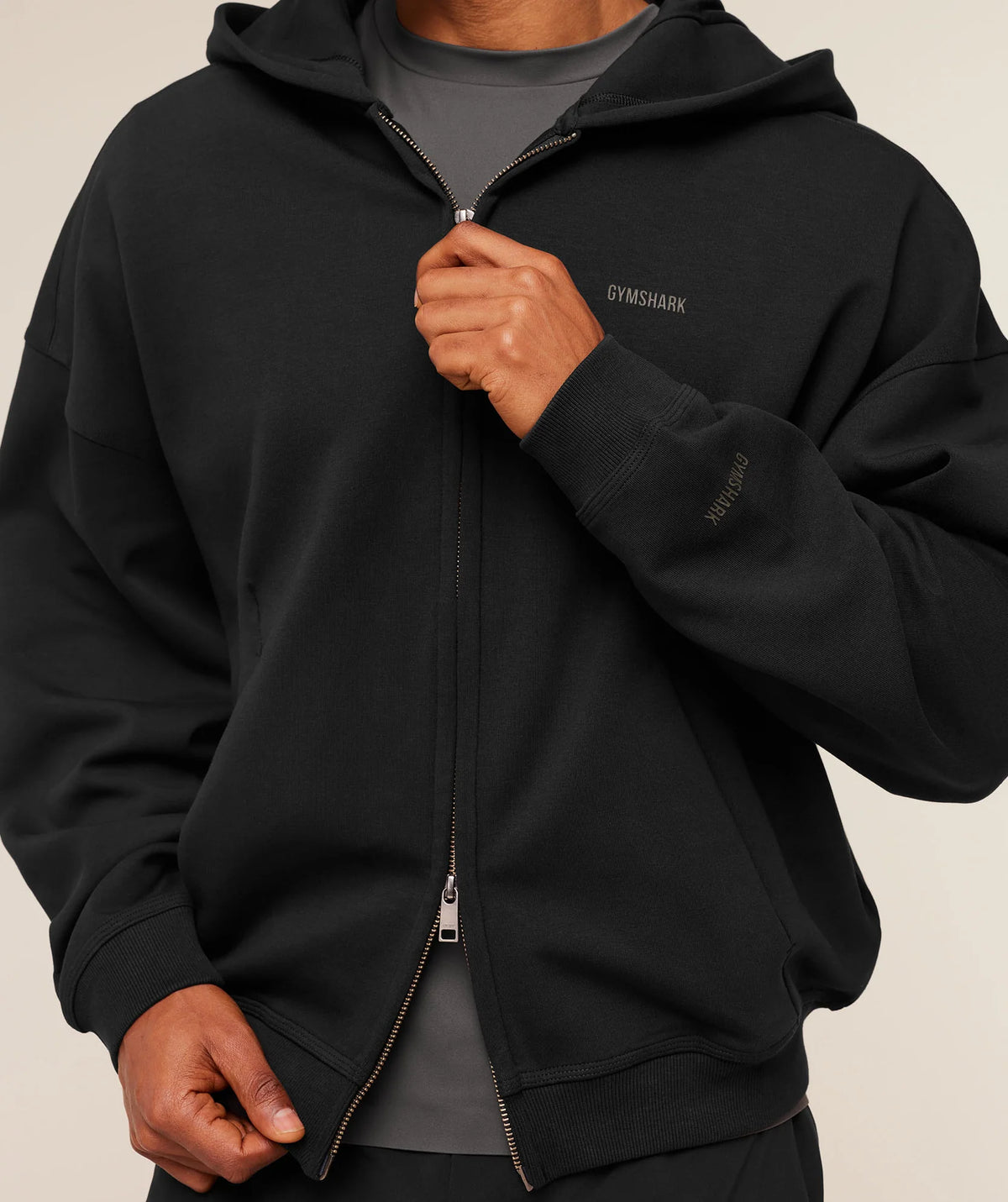 Gymshark Lightweight Zip Through Hoodie Black
