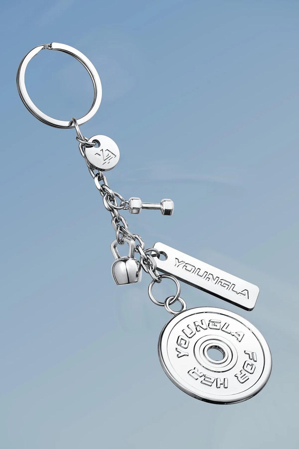 Young LA Metal gym Keychain Silver