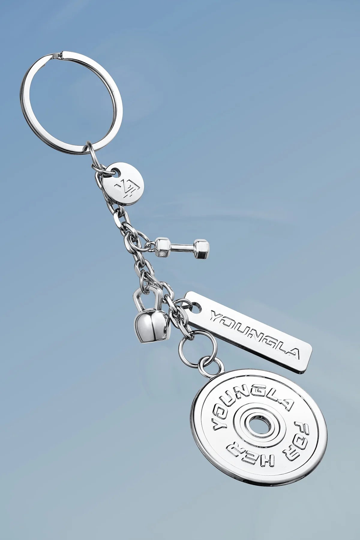 Young LA Metal gym Keychain Silver