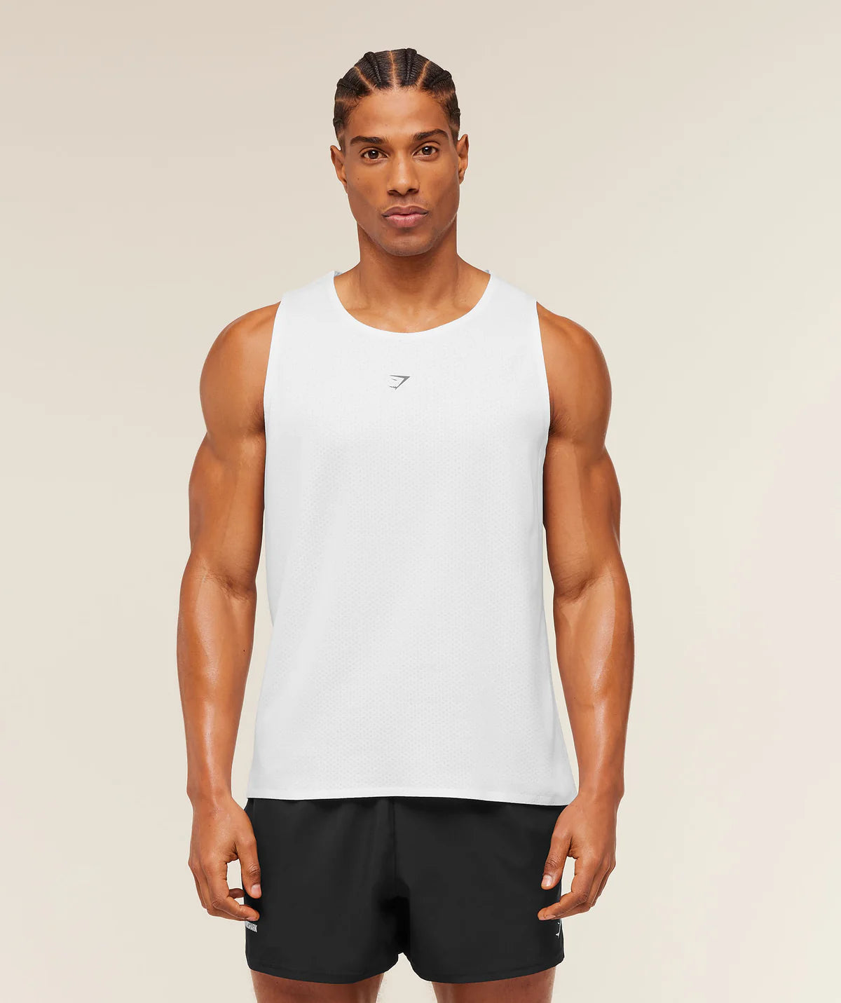 Gymshark Hybrid Engineered Jacquard Tank White