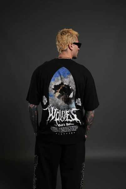 DarcSport THROUGH THE CLOUDS "PREMIUM" OVERSIZED TEE IN BLACK