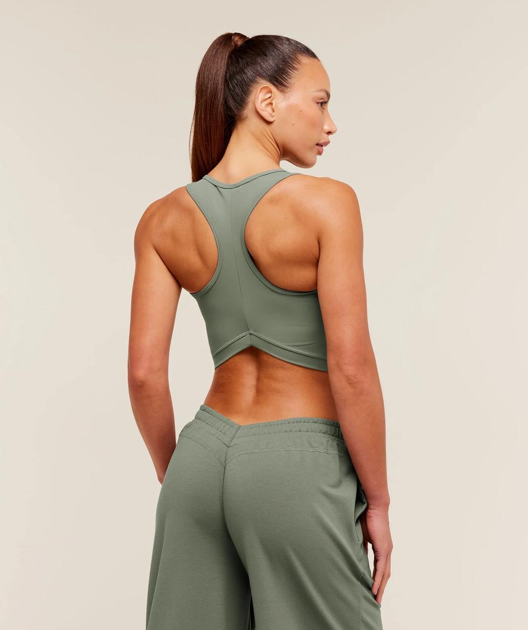 Gymshark Lifting Dipped Crop Tank Unit Green