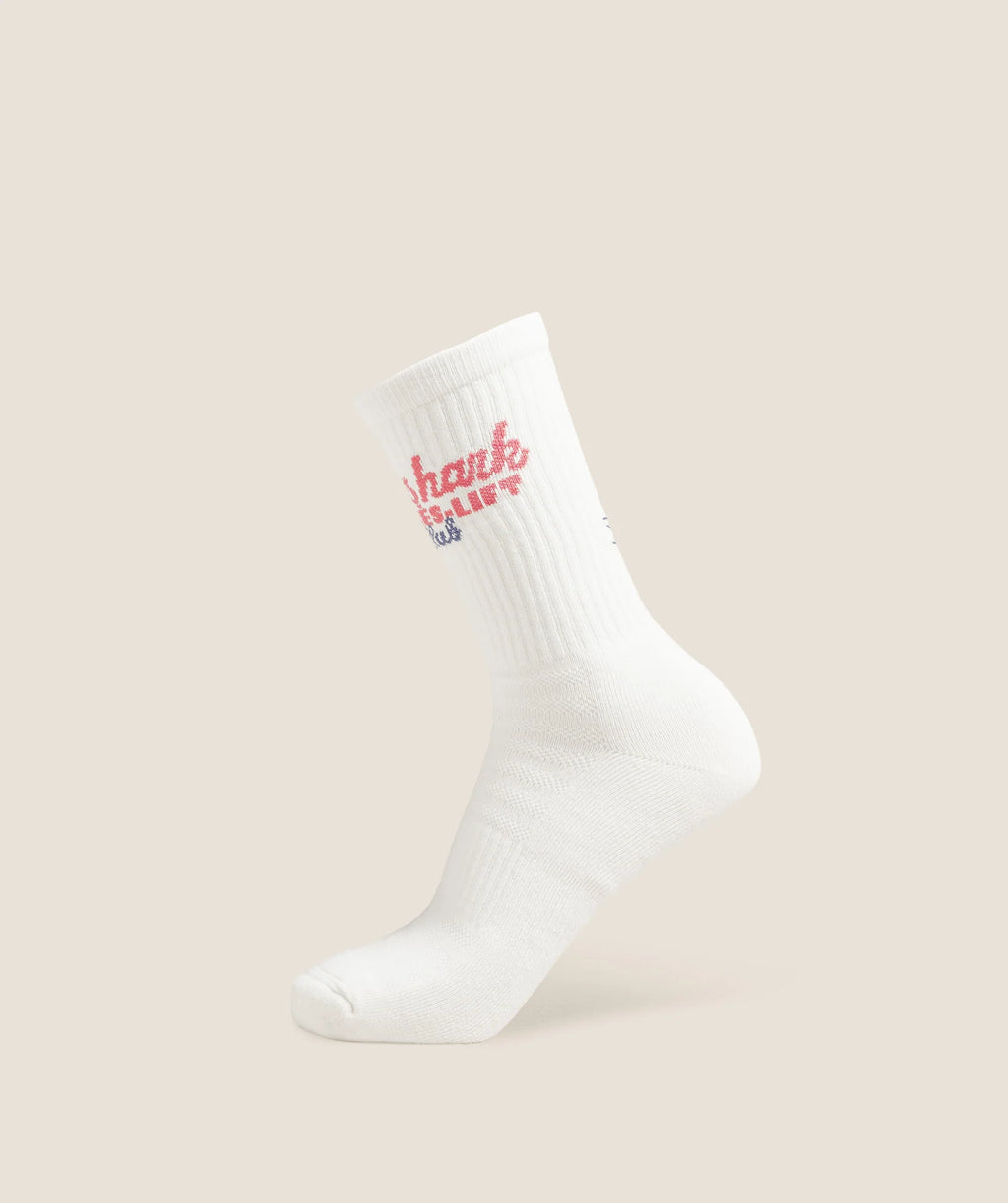 Gymshark Apres Lift Graphic Crew Socks Single Soft White