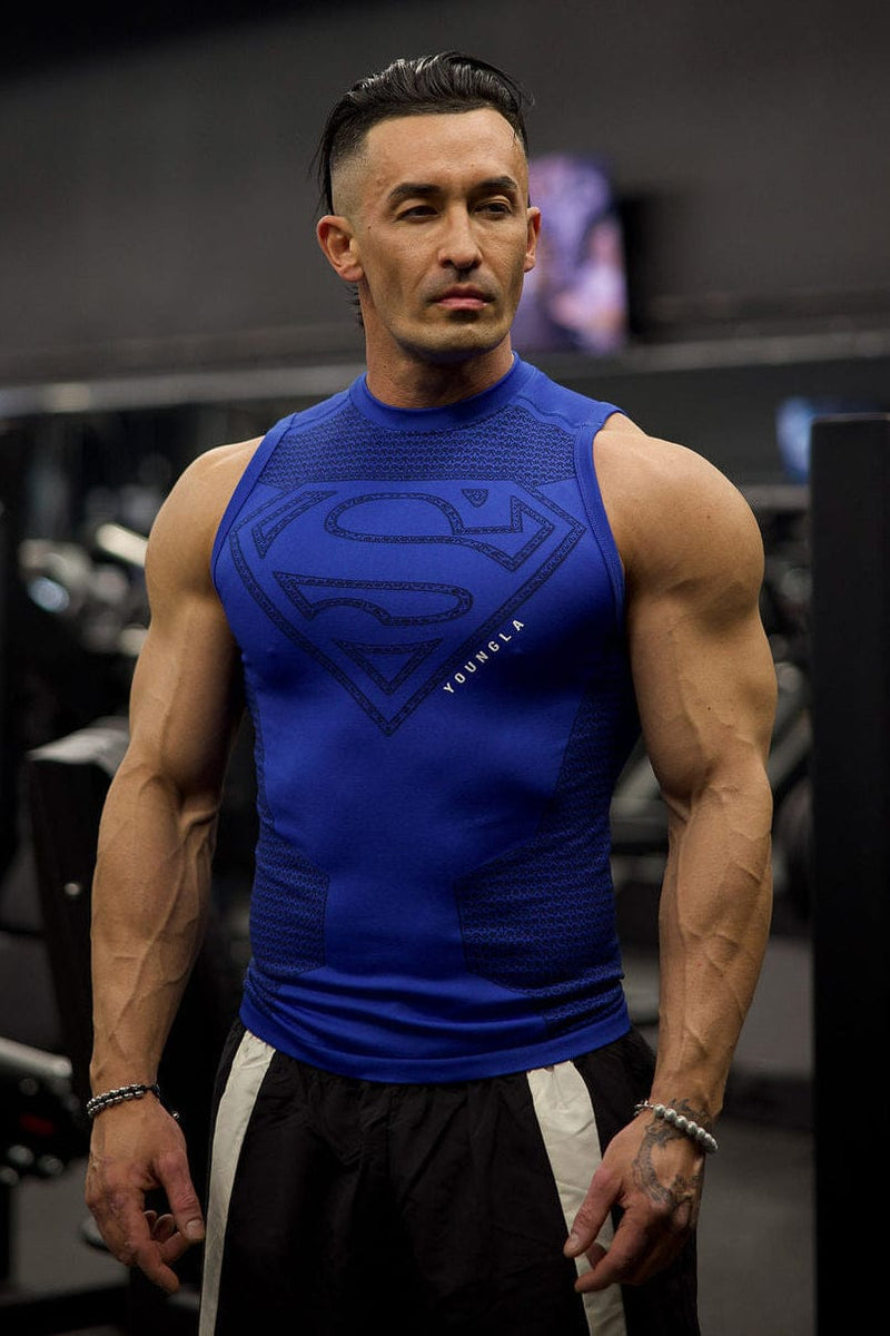 YoungLA Superman Compression Tanks Blue