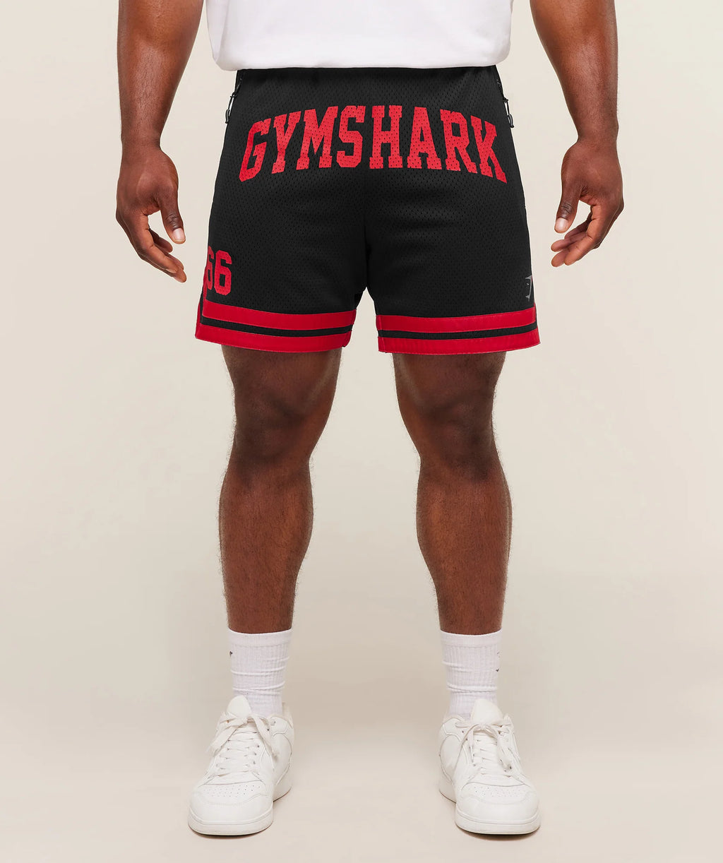 Gymshark Campus Mesh Shorts Black/Red