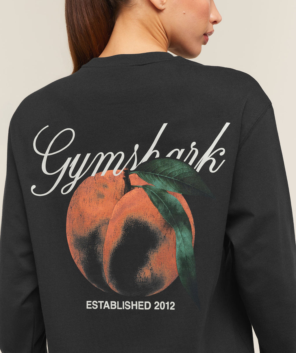 Gymshark Juicy Peach Long Sleeve T-Shirt Black