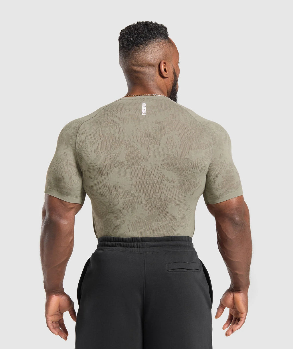 Gymshark Geo Seamless T-shirt brown