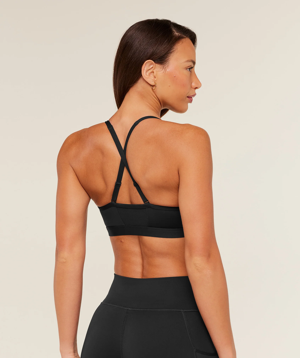 Ruched Sports Bra Black