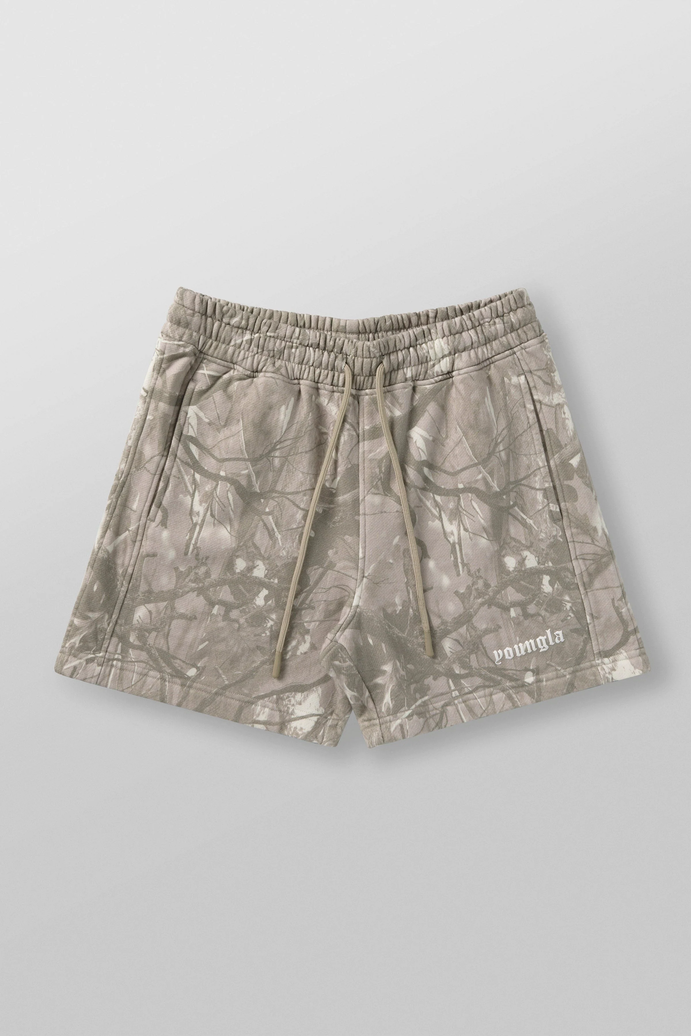 Tree Camo Cotton Shorts Tan Tree Camo
