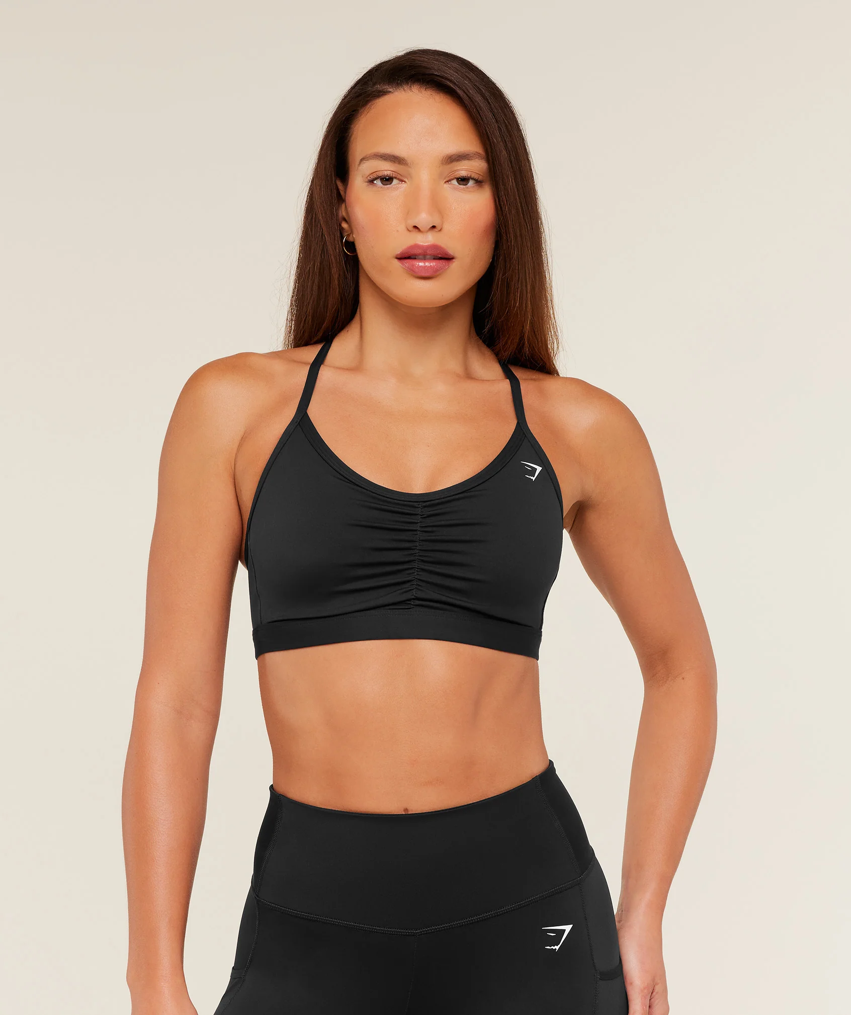 Ruched Sports Bra Black