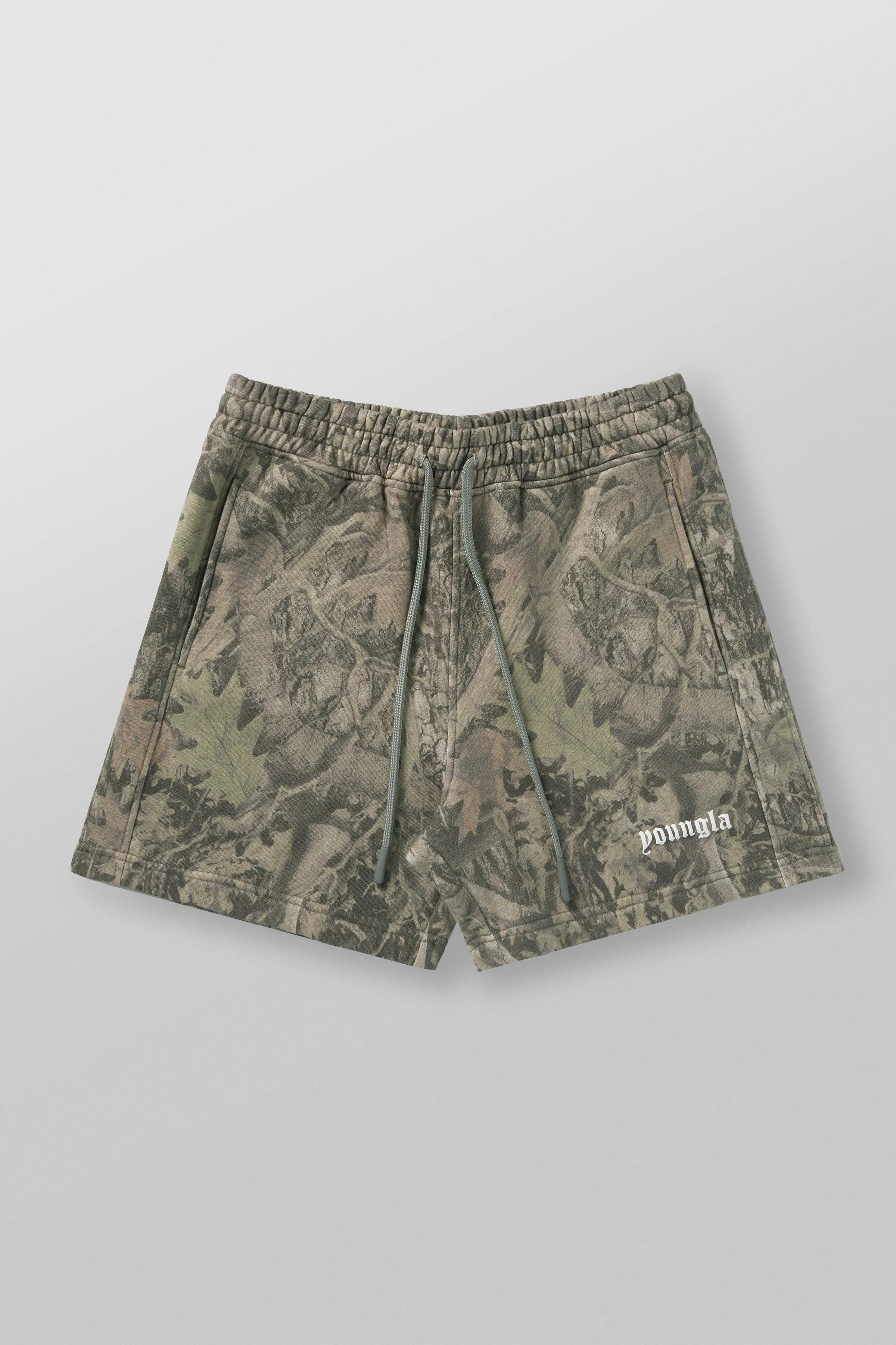 Tree Camo Cotton Shorts Green Tree Camo