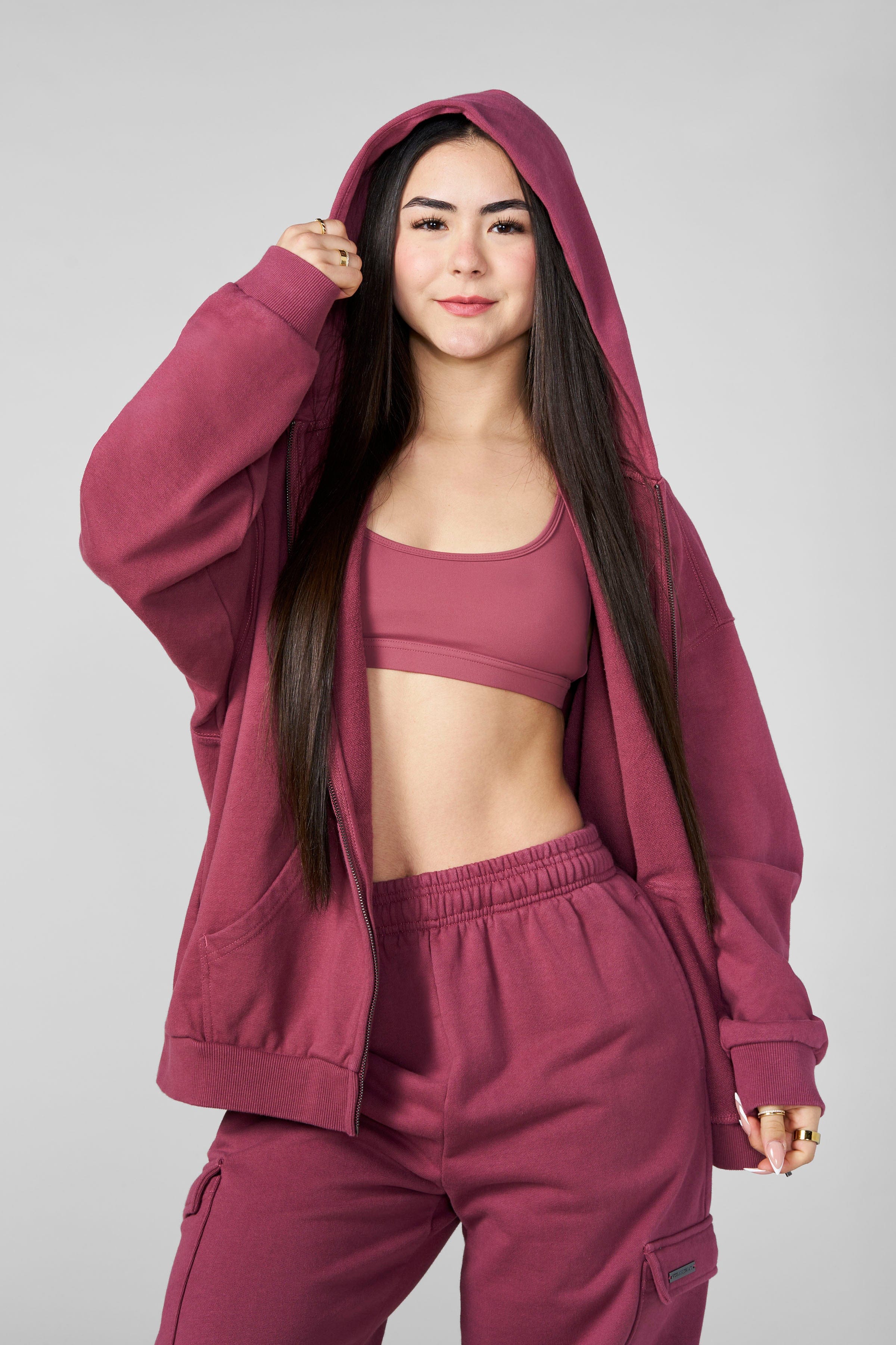 Kove Zip Hoodie Rose Pink