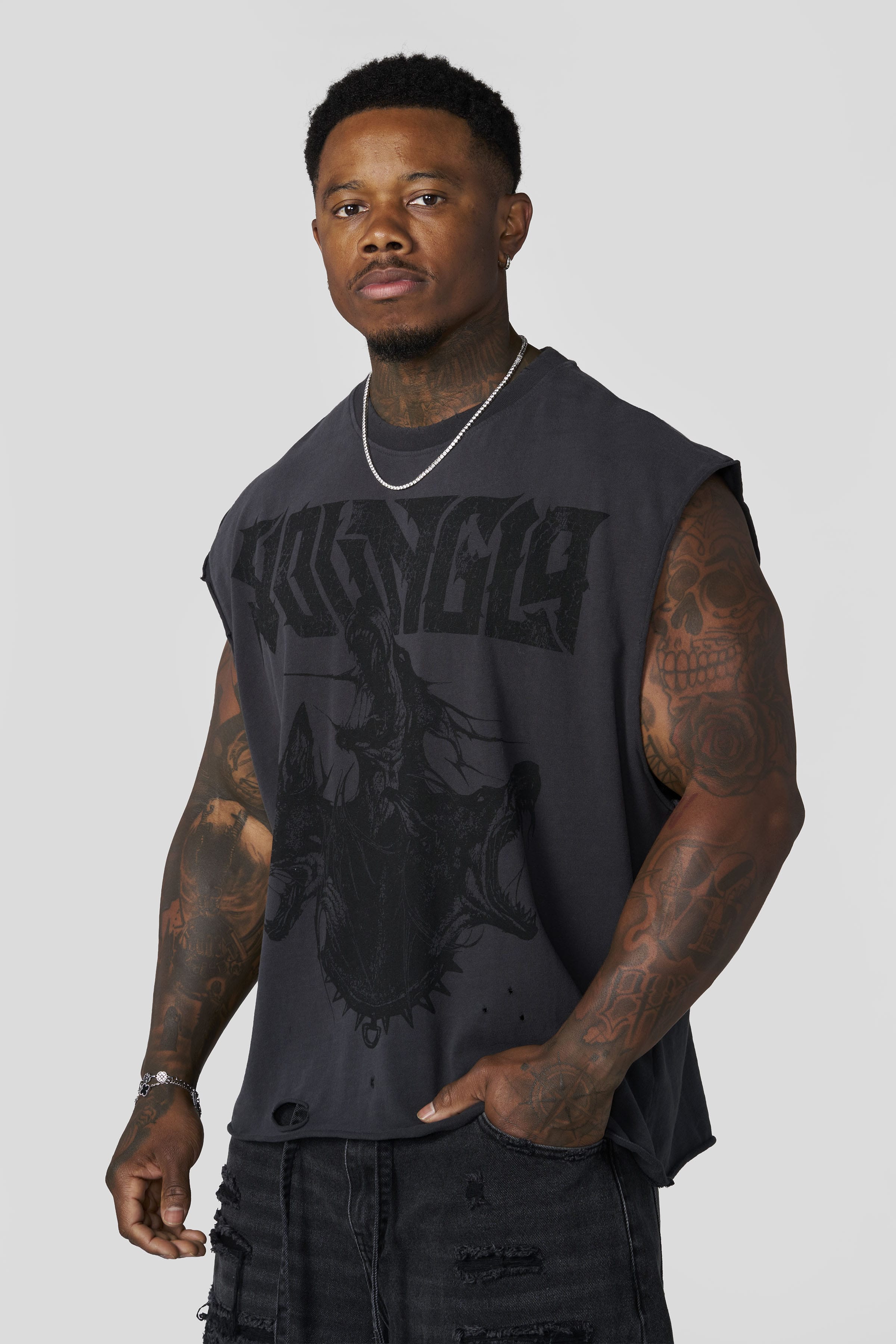 Unleashed Cut-Offs Charcoal Wash