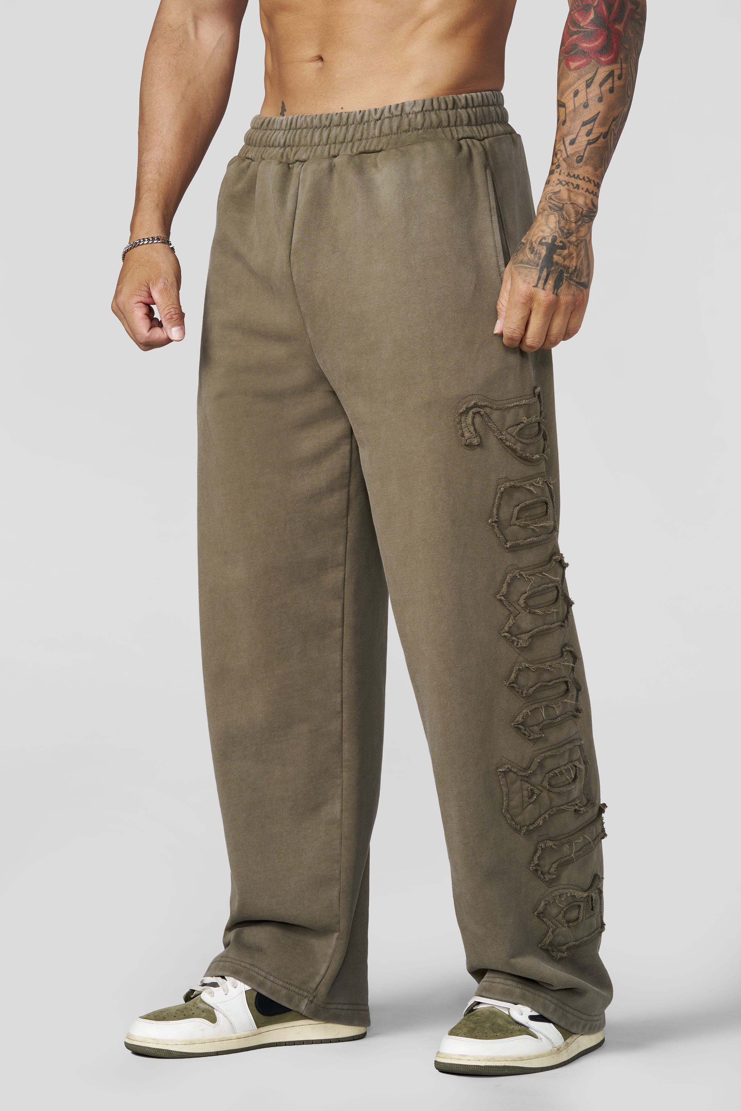 Patchwork Sweats Olive Brown Wash