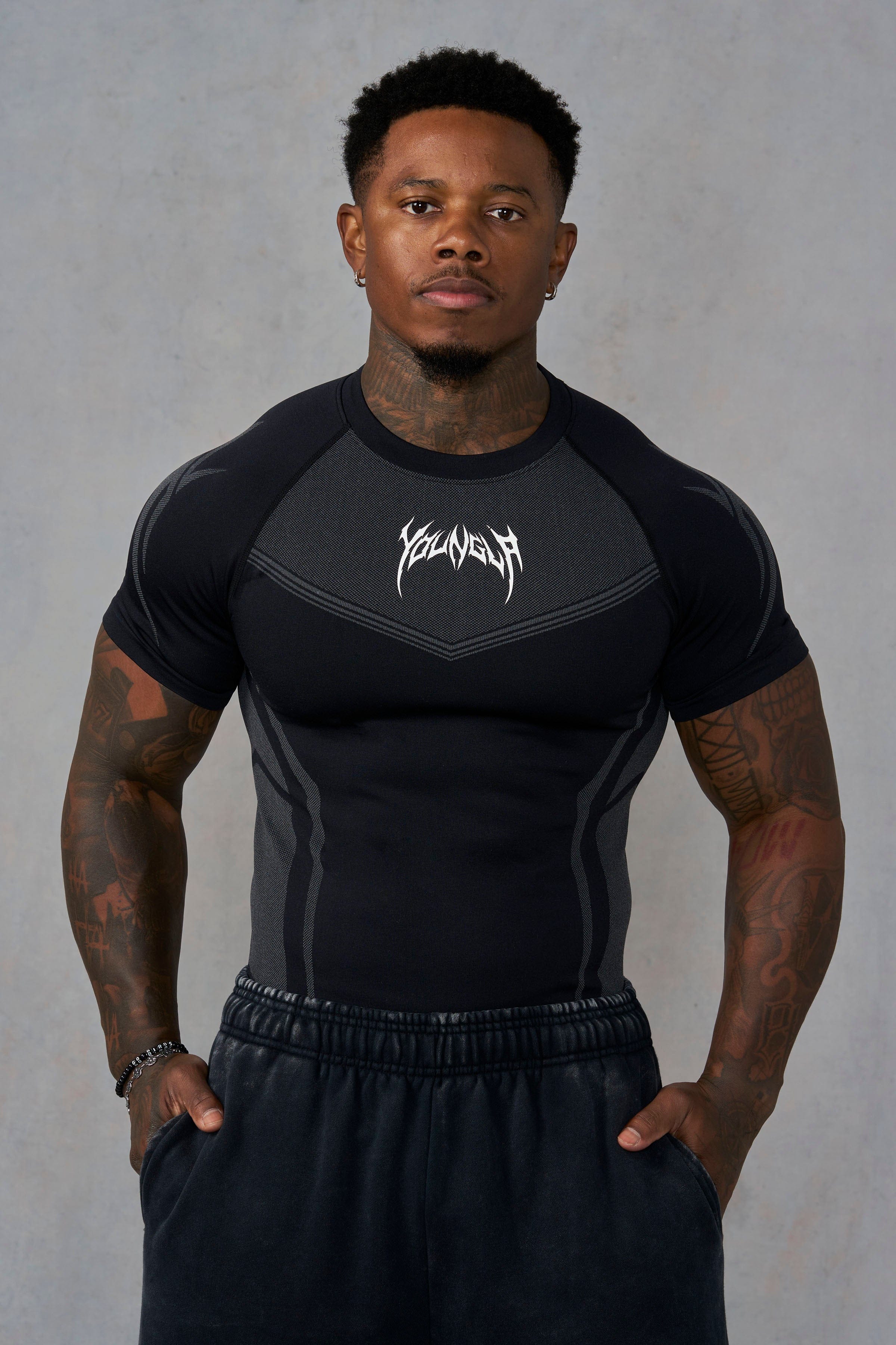 Warrior X Compression Tees Black Grey