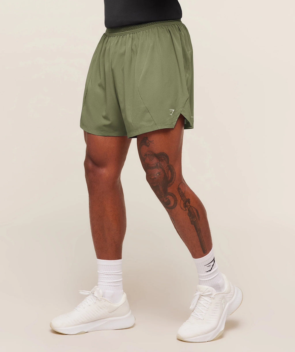 Gymshark Running 5 Shorts - GS Grounded Green